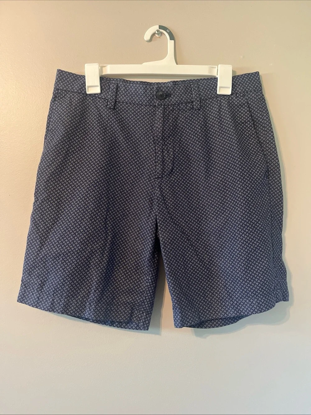 Men’s Banana Republic Aiden Chino Shorts Blue White Size 32
